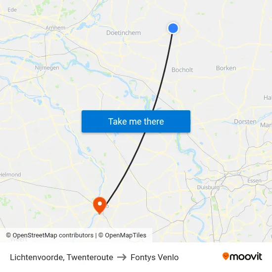 Lichtenvoorde, Twenteroute to Fontys Venlo map