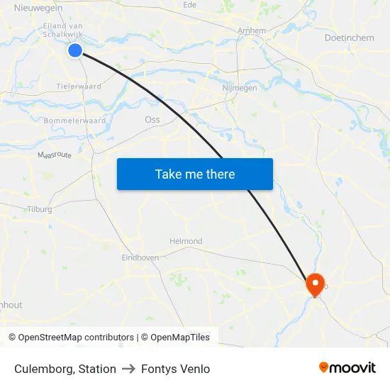 Culemborg, Station to Fontys Venlo map