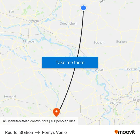 Ruurlo, Station to Fontys Venlo map