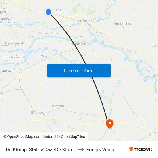 De Klomp, Stat. V'Daal-De Klomp to Fontys Venlo map
