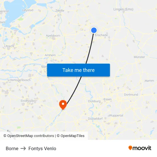 Borne to Fontys Venlo map