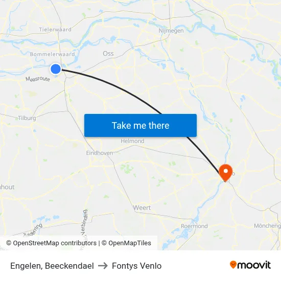 Engelen, Beeckendael to Fontys Venlo map