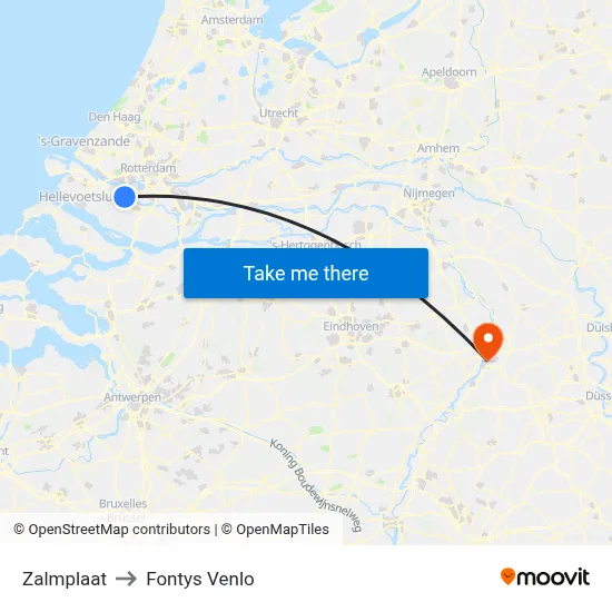 Zalmplaat to Fontys Venlo map