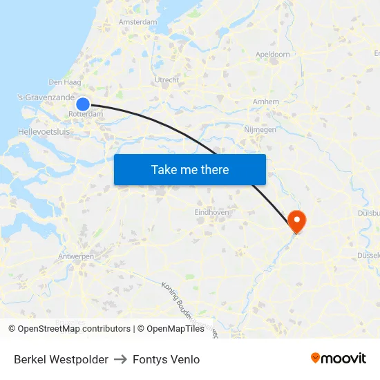 Berkel Westpolder to Fontys Venlo map