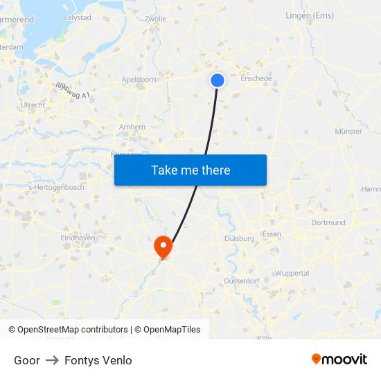 Goor to Fontys Venlo map