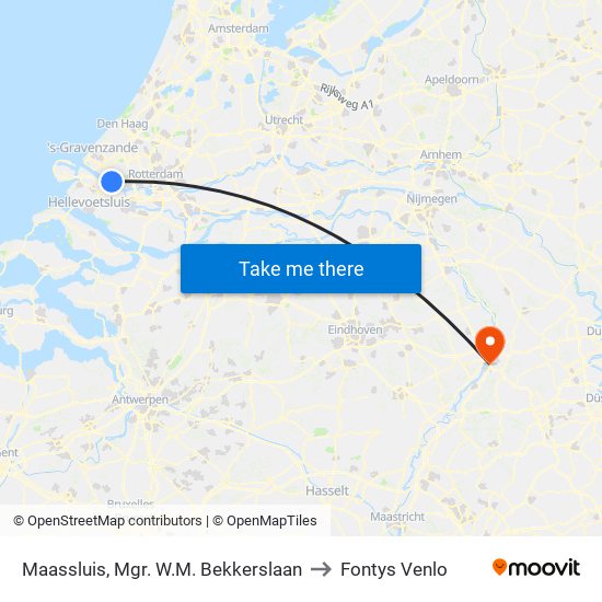 Maassluis, Mgr. W.M. Bekkerslaan to Fontys Venlo map