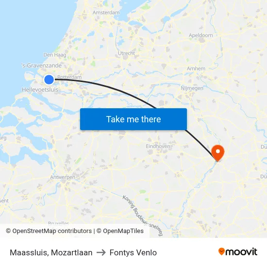 Maassluis, Mozartlaan to Fontys Venlo map