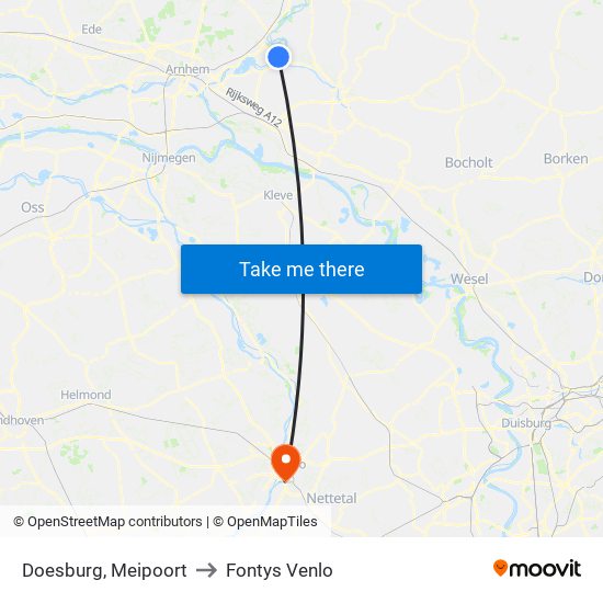 Doesburg, Meipoort to Fontys Venlo map