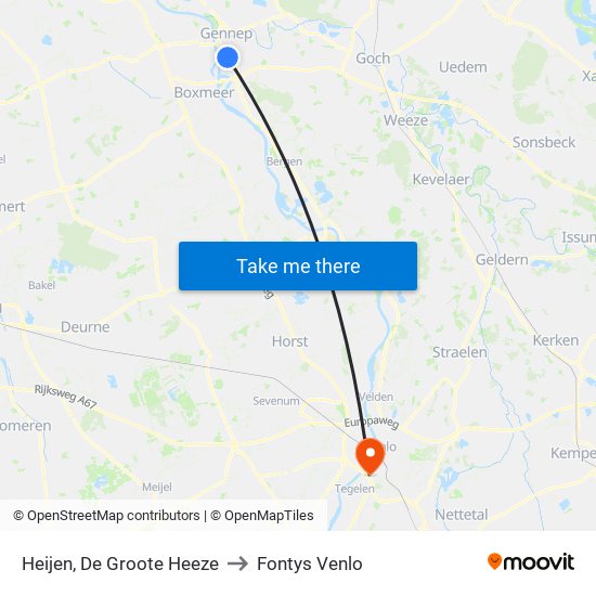 Heijen, De Groote Heeze to Fontys Venlo map