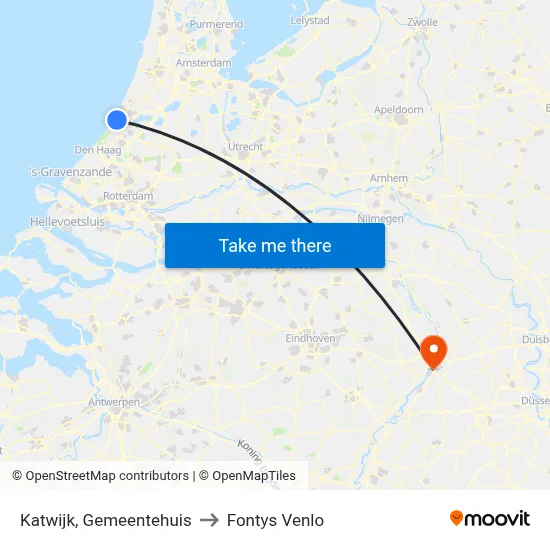 Katwijk, Gemeentehuis to Fontys Venlo map