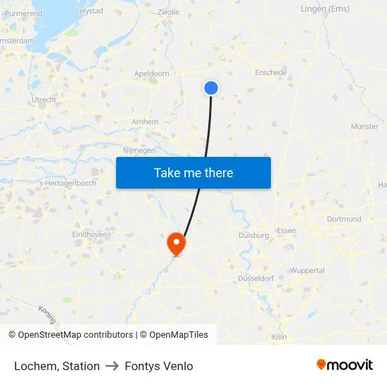 Lochem, Station to Fontys Venlo map