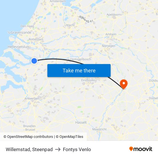 Willemstad, Steenpad to Fontys Venlo map