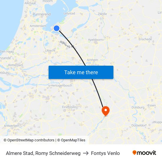 Almere Stad, Romy Schneiderweg to Fontys Venlo map