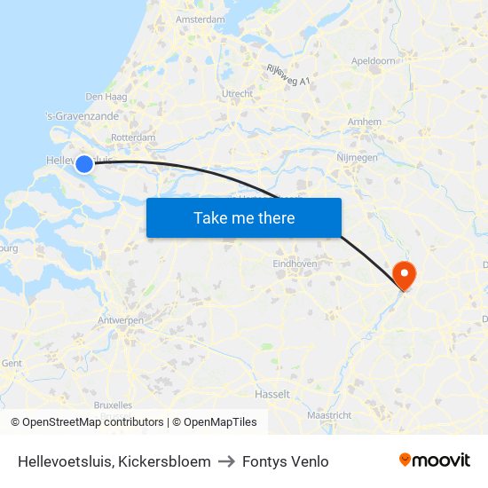 Hellevoetsluis, Kickersbloem to Fontys Venlo map