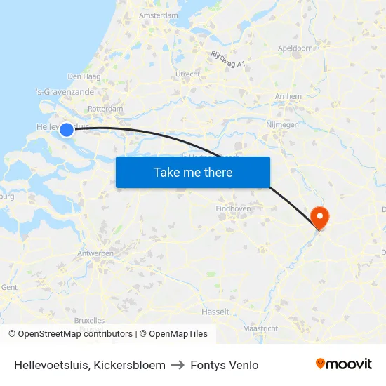 Hellevoetsluis, Kickersbloem to Fontys Venlo map
