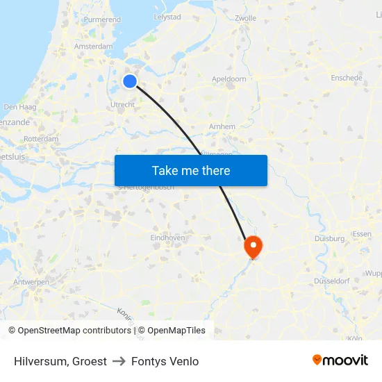 Hilversum, Groest to Fontys Venlo map