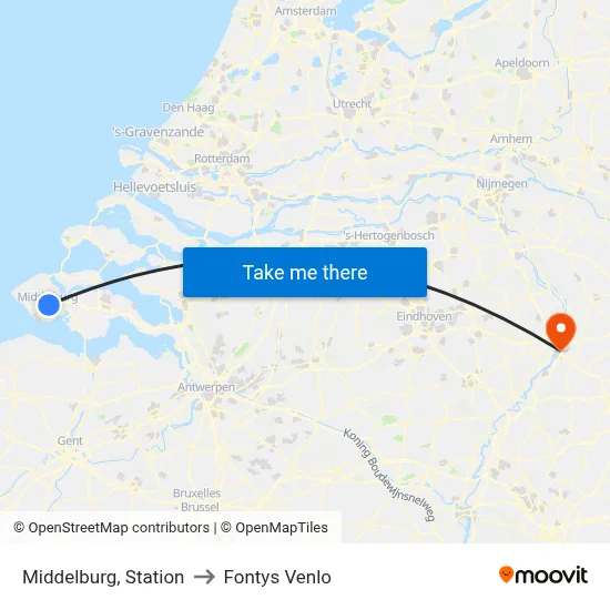 Middelburg, Station to Fontys Venlo map