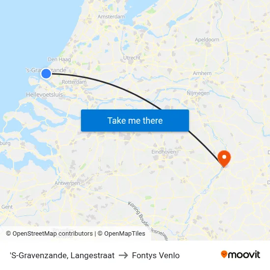 'S-Gravenzande, Langestraat to Fontys Venlo map