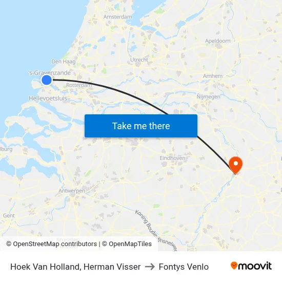 Hoek Van Holland, Herman Visser to Fontys Venlo map
