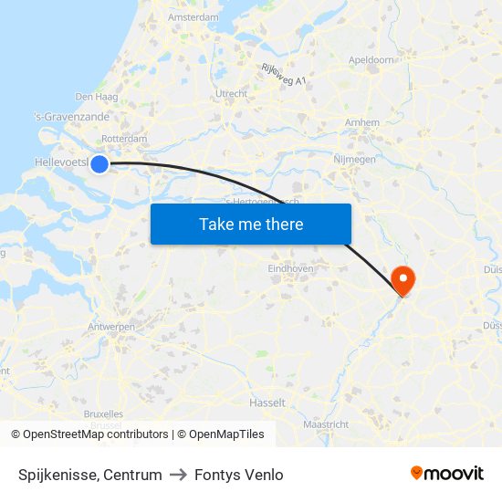 Spijkenisse, Centrum to Fontys Venlo map