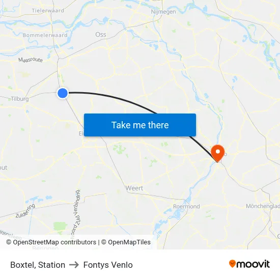 Boxtel, Station to Fontys Venlo map