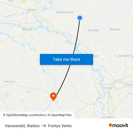 Varsseveld, Station to Fontys Venlo map