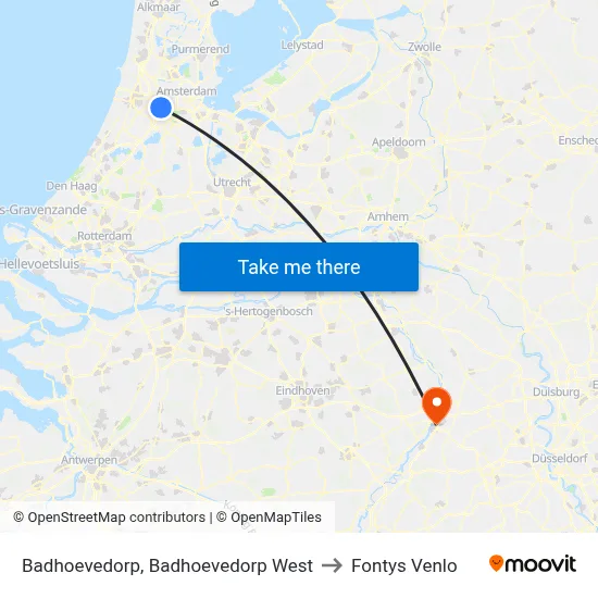Badhoevedorp, Badhoevedorp West to Fontys Venlo map