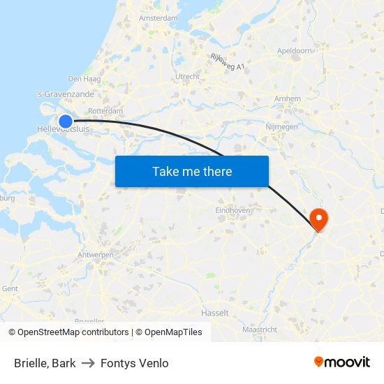 Brielle, Bark to Fontys Venlo map