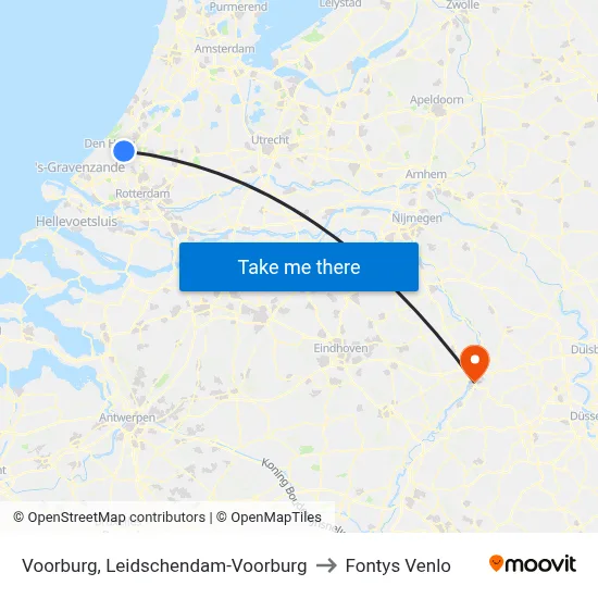 Voorburg, Leidschendam-Voorburg to Fontys Venlo map