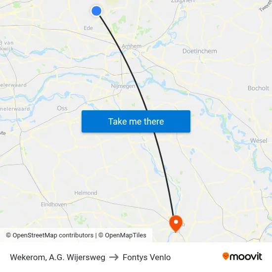 Wekerom, A.G. Wijersweg to Fontys Venlo map