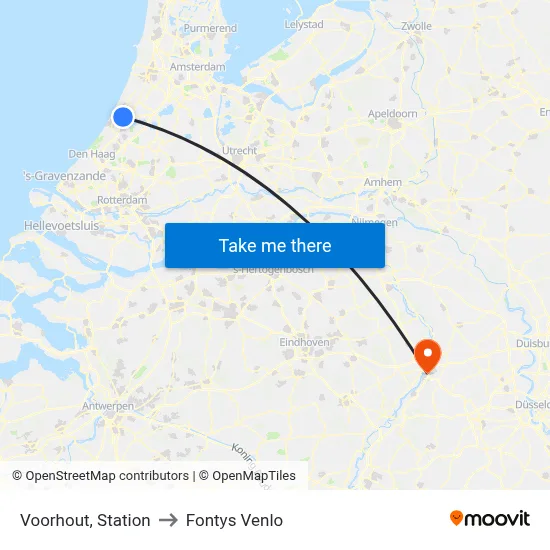 Voorhout, Station to Fontys Venlo map