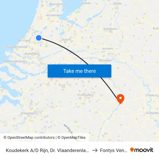 Koudekerk A/D Rijn, Dr. Vlaanderenlaan to Fontys Venlo map