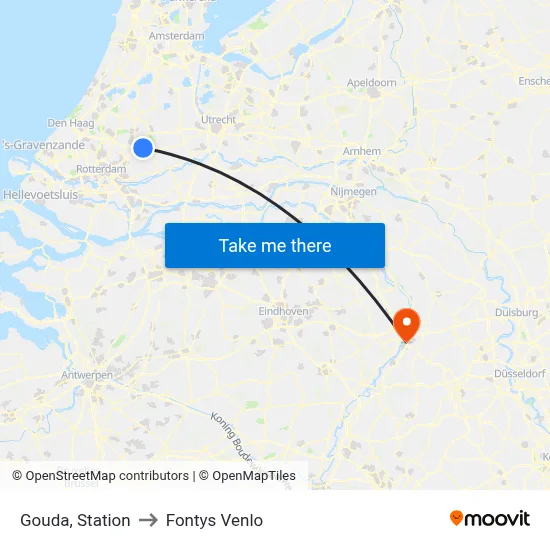 Gouda, Station to Fontys Venlo map