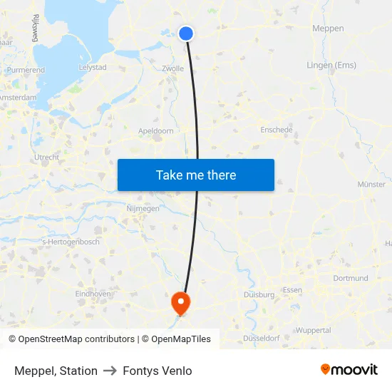 Meppel, Station to Fontys Venlo map