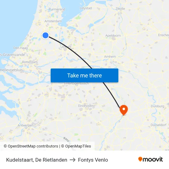 Kudelstaart, De Rietlanden to Fontys Venlo map