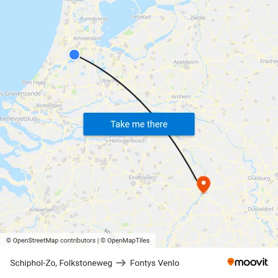 Schiphol-Zo, Folkstoneweg to Fontys Venlo map