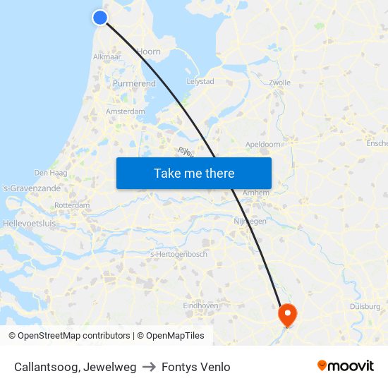 Callantsoog, Jewelweg to Fontys Venlo map