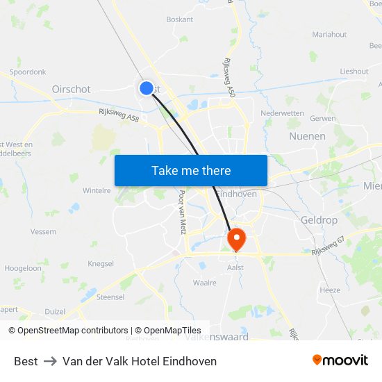 Best to Van der Valk Hotel Eindhoven map