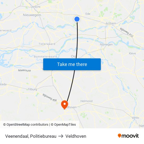 Veenendaal, Politiebureau to Veldhoven map