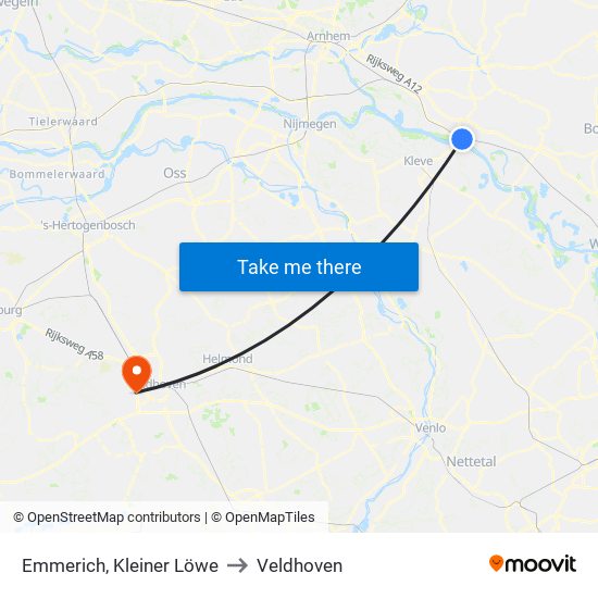 Emmerich, Kleiner Löwe to Veldhoven map