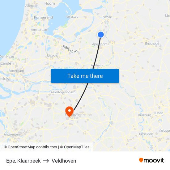 Epe, Klaarbeek to Veldhoven map