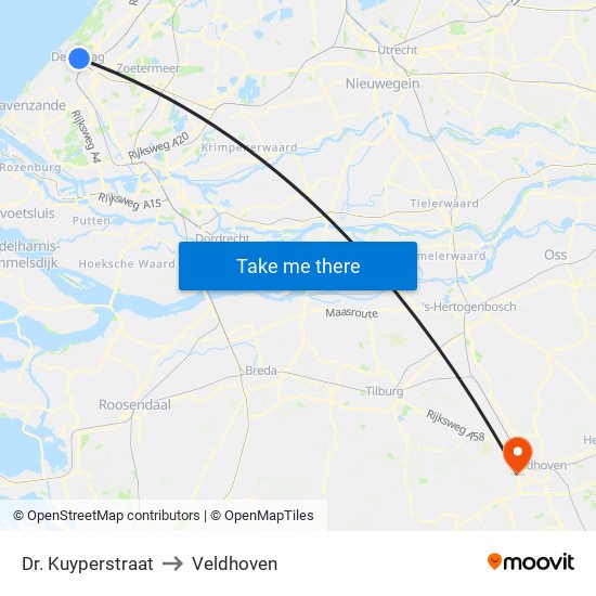 Dr. Kuyperstraat to Veldhoven map
