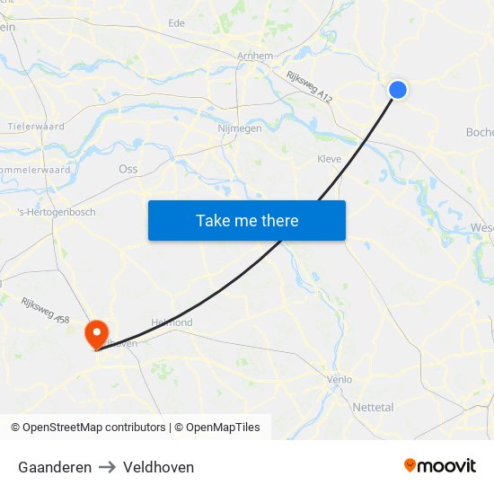 Gaanderen to Veldhoven map