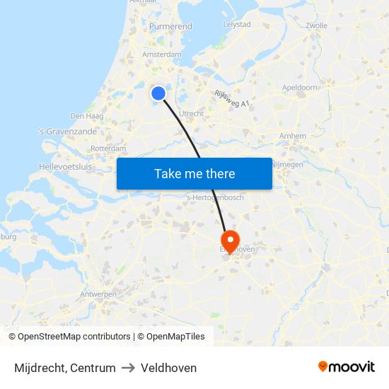 Mijdrecht, Centrum to Veldhoven map