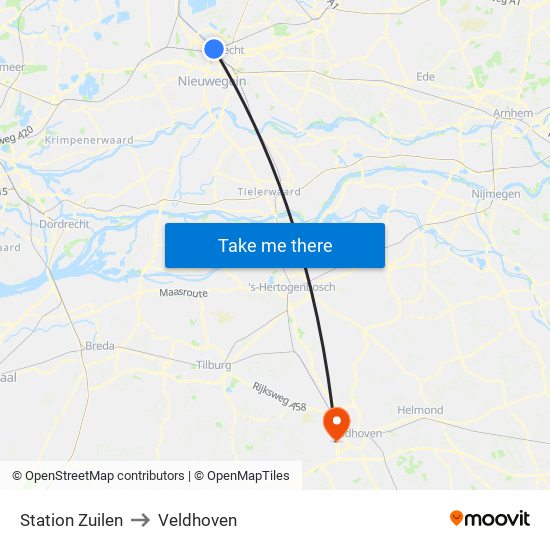 Station Zuilen to Veldhoven map