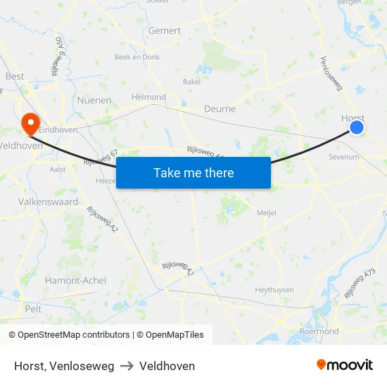 Horst, Venloseweg to Veldhoven map
