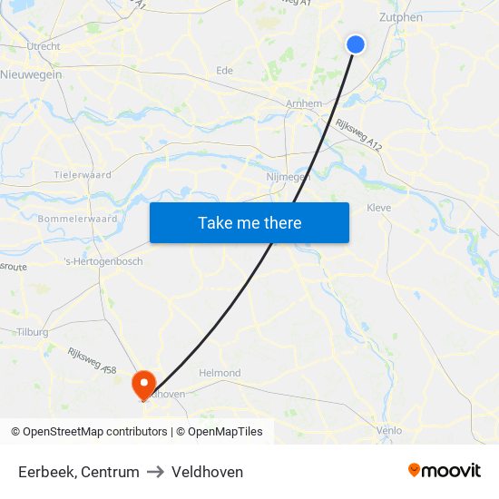 Eerbeek, Centrum to Veldhoven map