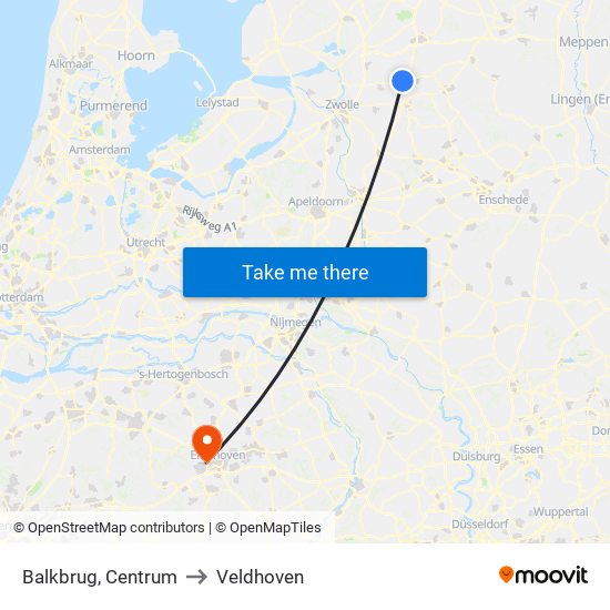 Balkbrug, Centrum to Veldhoven map