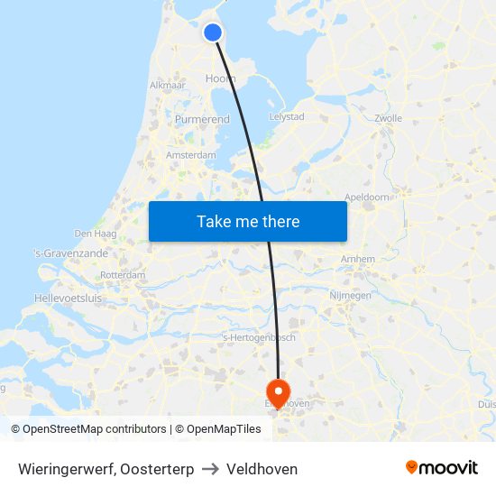 Wieringerwerf, Oosterterp to Veldhoven map