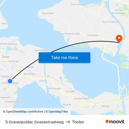 'S-Gravenpolder, Goesestraatweg to Tholen map